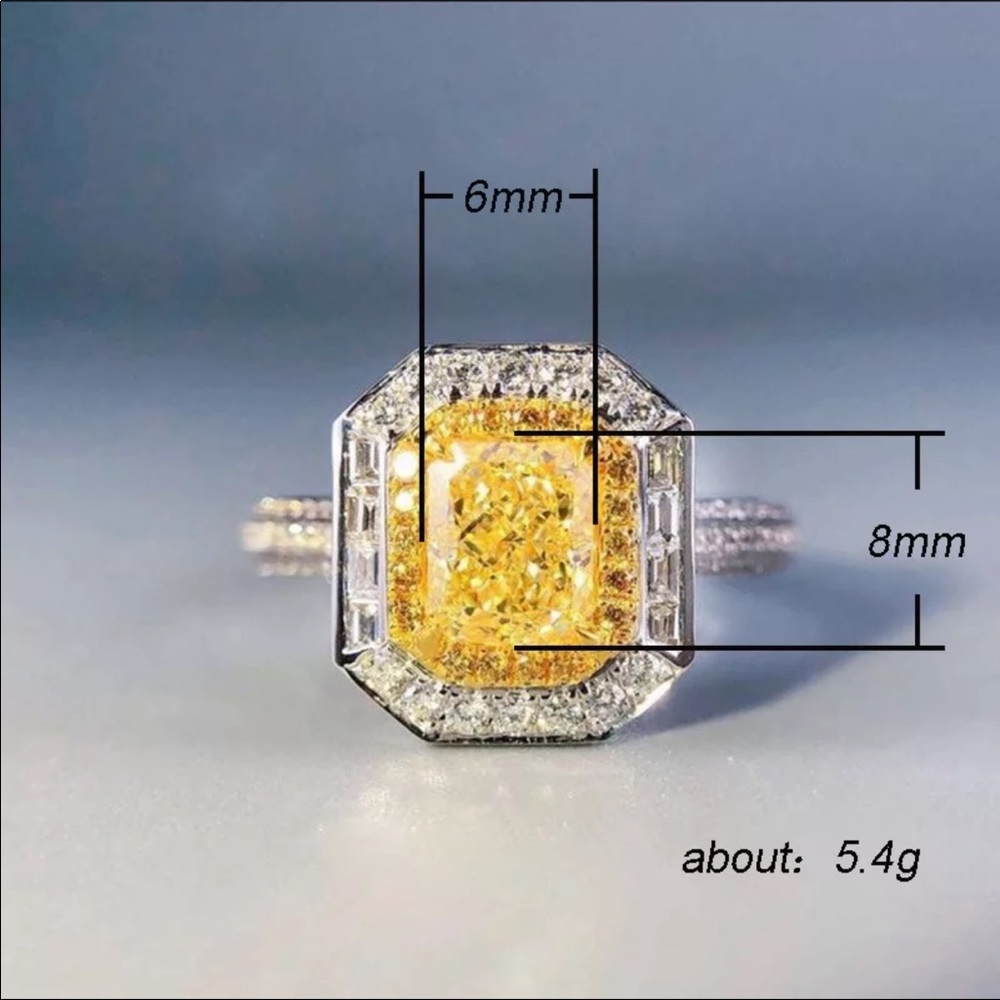 New Birthstone 925 Silver Citrine Beautiful Ring - Picture 6 of 6